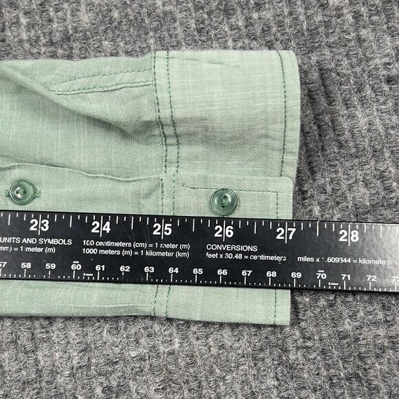 Mossimo Supply Button Down Shirt Mens Large Green Long Sleeve Cotton  Casual - Picture 10 of 12
